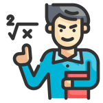 illustration of a student holding math book and formulas.