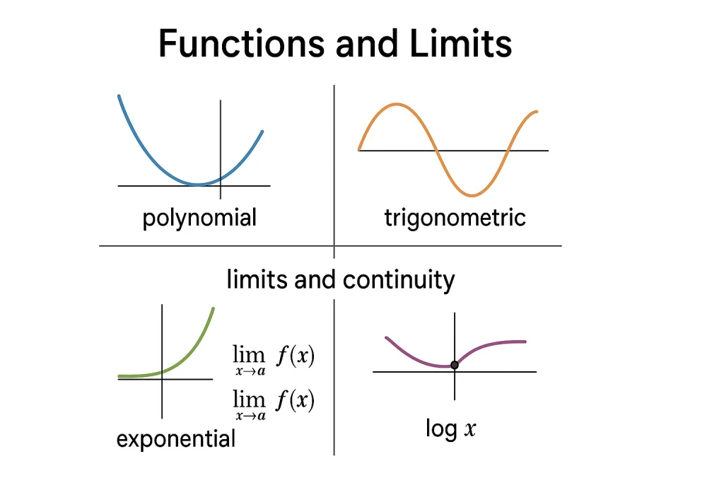 Class 12 math textbook unit 1: Functions and limits graphs representation.