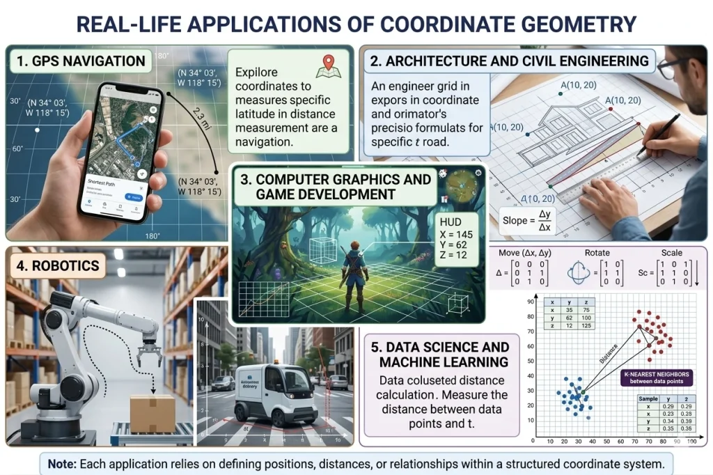Coordinate Geometry Formulas โ Distance, Midpoint, Slope & Line Equations 8 Applications of coordinate geometry in real life