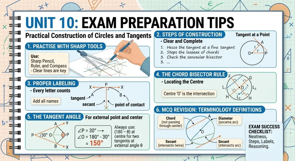 Unit 10 Class 10 Math New Book Solutions 2 Unit 10 Class 10 Math New Book Solutions this image explains exams tips for students of class 10.