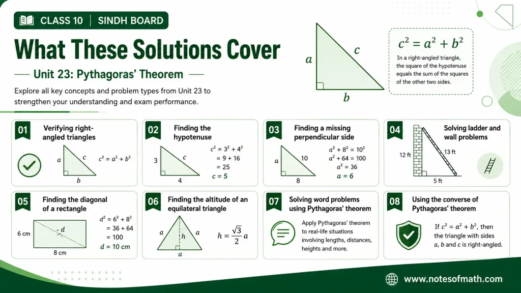 Unit 23 Class 10 Math Sindh Board Solutions 1 Main Topics Covered in Unit 23 Class 10 Math Sindh Board Solutions