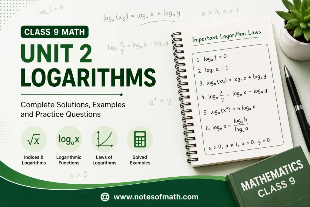 Unit 2 Class 9 Math Solutions – Logarithms 1 Unit 2 Class 9 math solutions