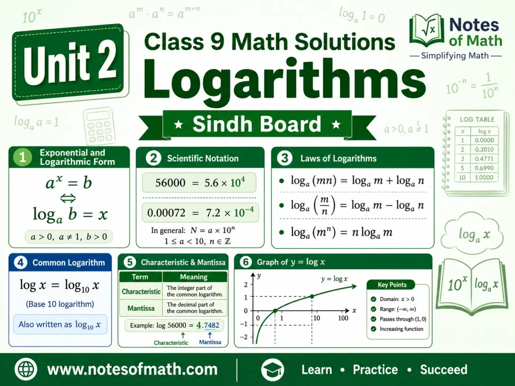 Unit 2 Class 9 Math Solutions Sindh Board – Logarithms 1 Unit 2 Class 9 Math Solutions Sindh Board overview