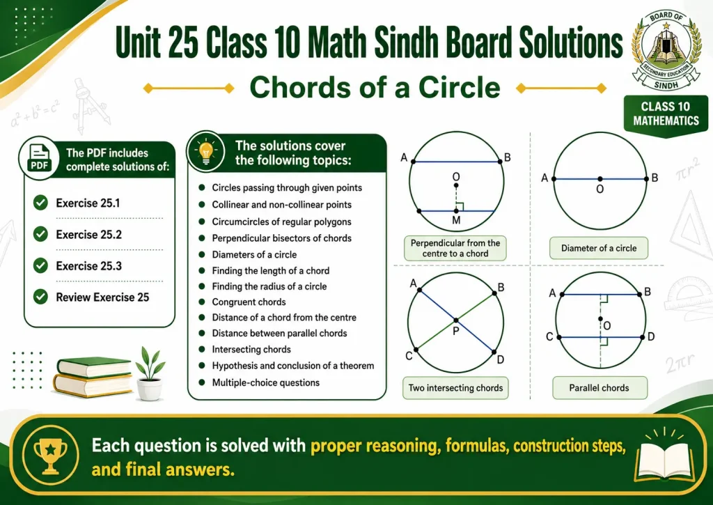 Unit 25 Class 10 Math Sindh Board Solutions | Free PDF 1 Unit 25 Class 10 Math Sindh Board Solutions : Overview of Solutions
