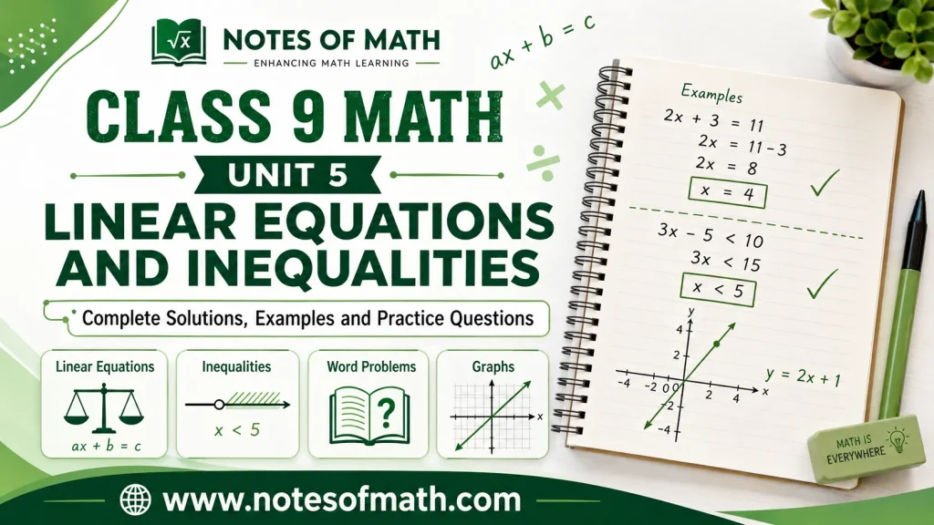 Unit 5 Class 9 Math Solutions – Linear Equations and Inequalities 2 Unit 5 Class 9 Math Solutions
