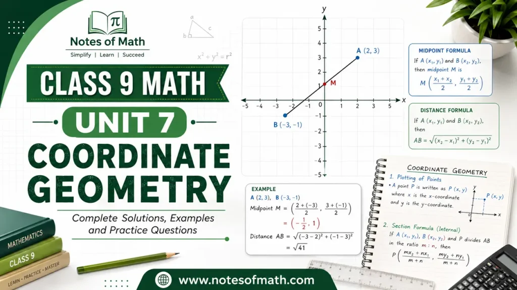 Unit 7 Class 9 Math Solutions – Coordinate Geometry 1 Unit 7 Class 9 Math Solutions : overview of the whole unit
