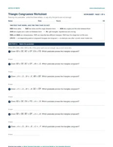 Free Printable Math Worksheets with Answer Keys 7 Triangle congruence worksheet, page one
